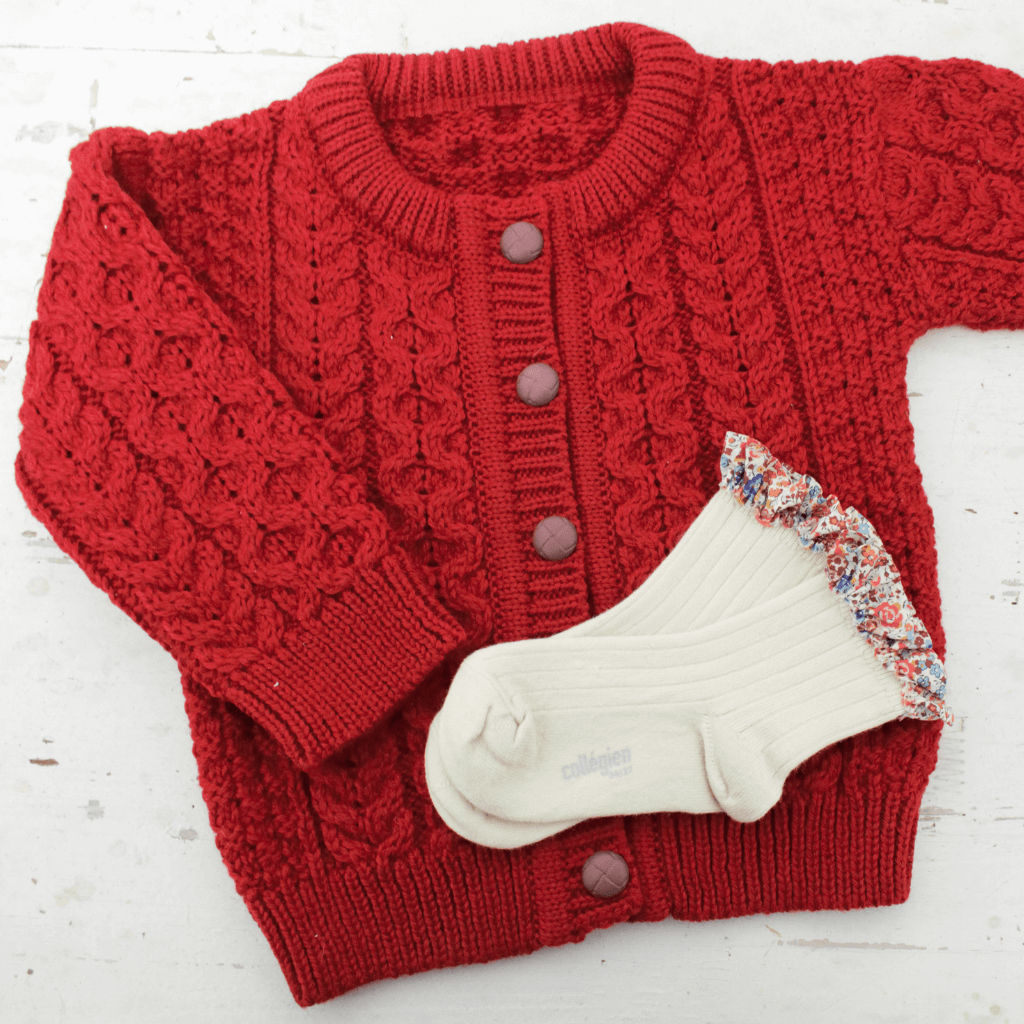 Candy Apple Red Aran Cardigan