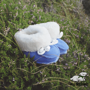 Blue Wool Booties