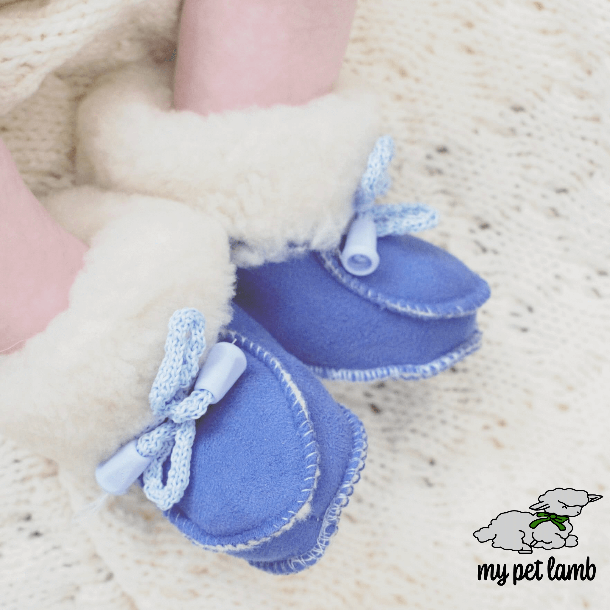 Blue Wool Booties