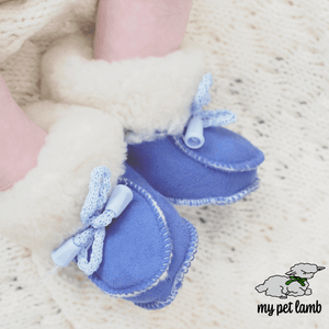 Blue Wool Booties