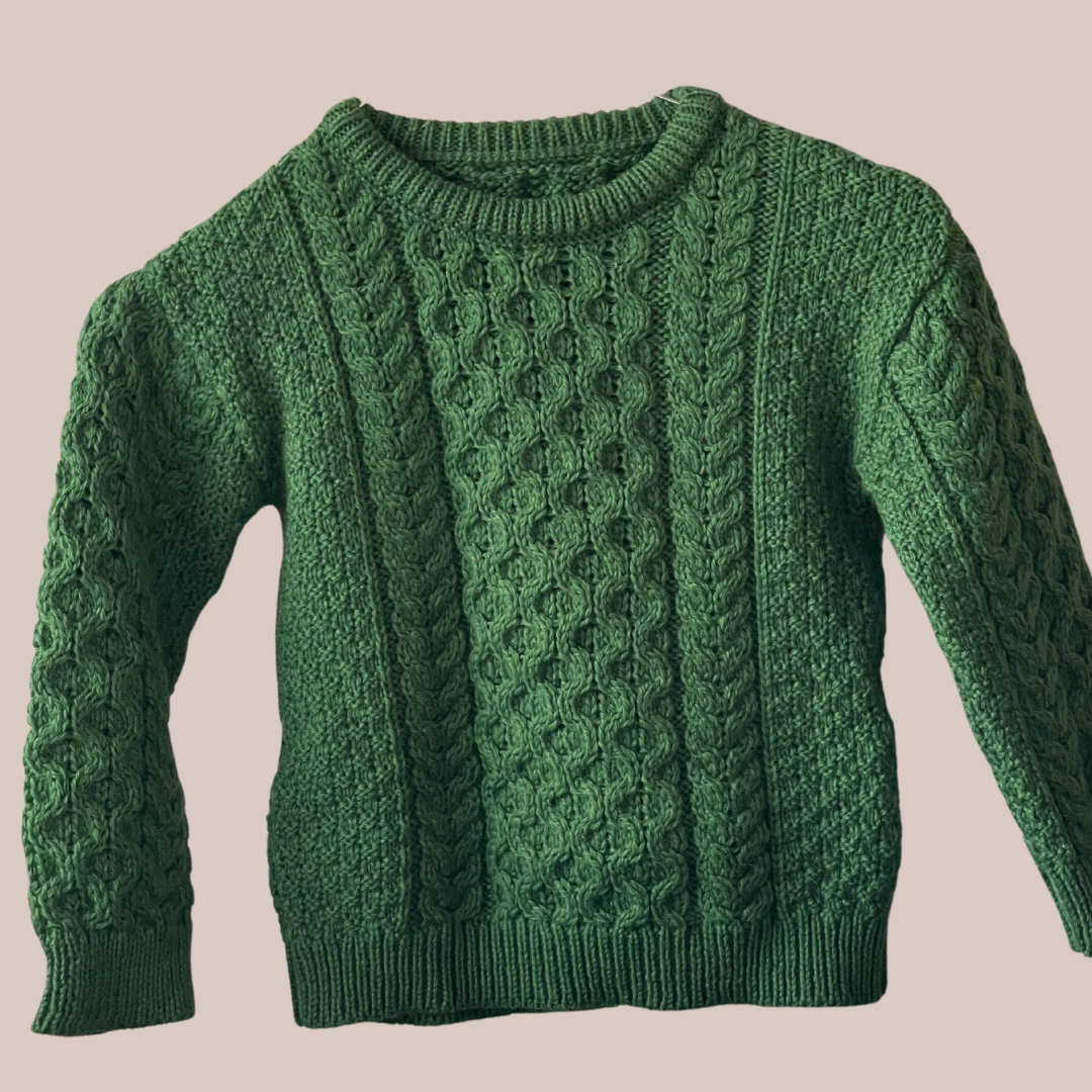 Shamrock Green Aran Sweater