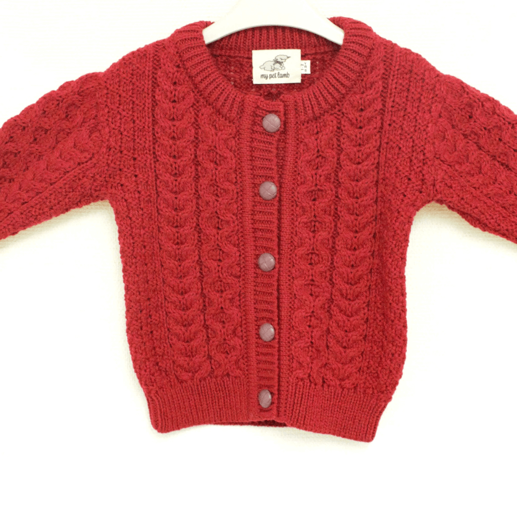 Candy Apple Red Aran Cardigan
