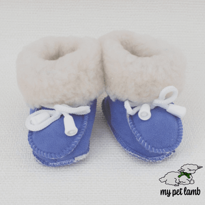 Blue Wool Booties