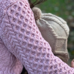 Handknit Kids Aran Helmet Hats