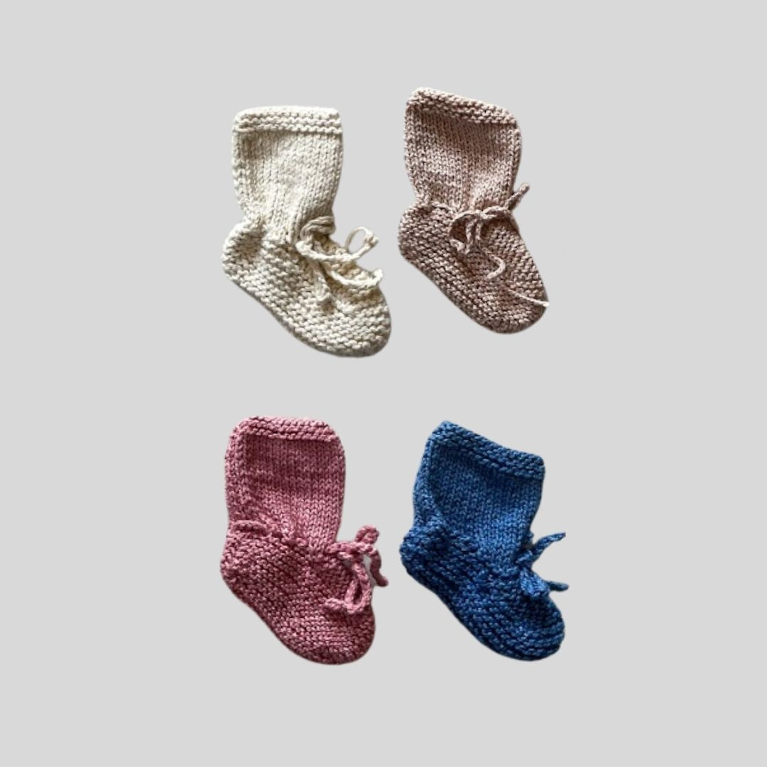 Handknit Cotton Baby Booties