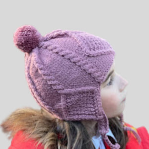 Handknit Kids Aran Helmet Hats