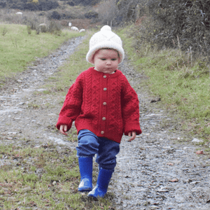 Candy Apple Red Aran Cardigan