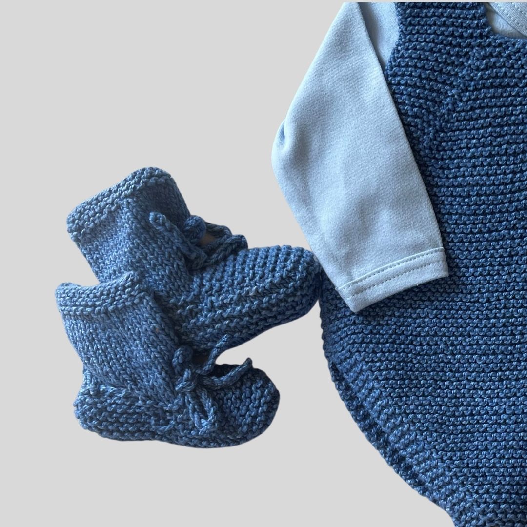 Handknit Cotton Baby Booties