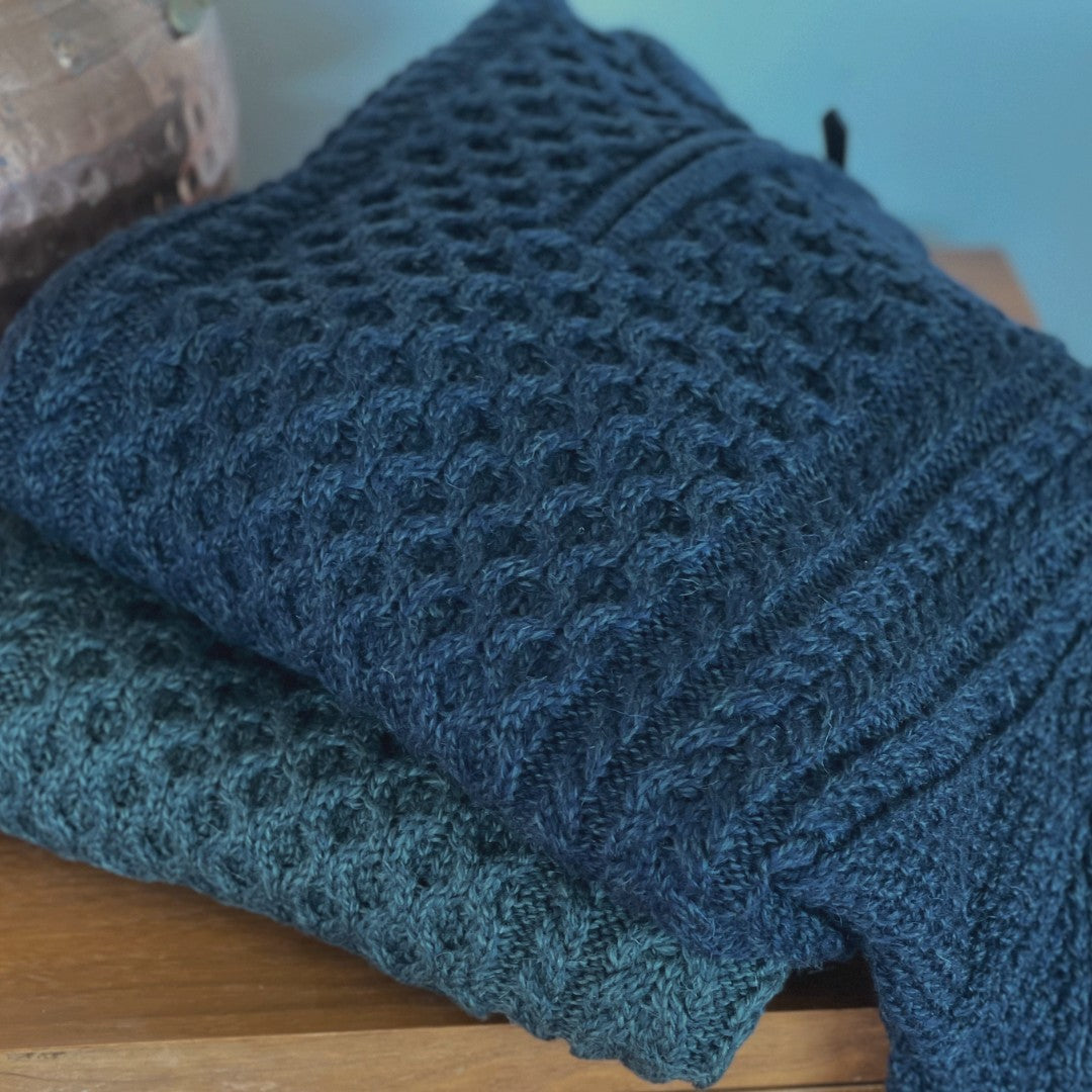 Blacksmith Men's Zip Neck Aran Sweater