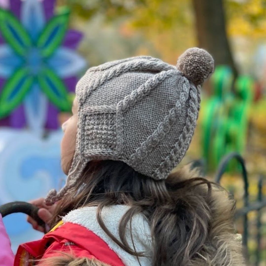 Handknit Kids Aran Helmet Hats