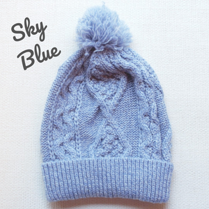 Aran Merino Pom Pom Hats