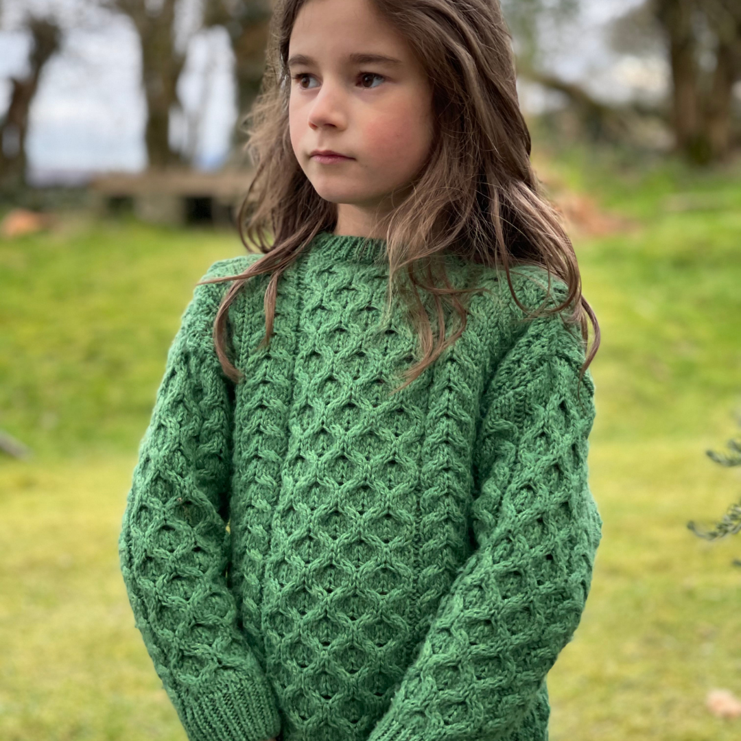 Shamrock Green Aran Sweater