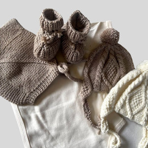 Handknit Kids Aran Helmet Hats