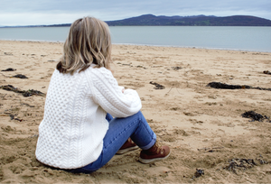 Ladies Natural Aran Cardigan