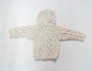 Handknit Aran Hooded Sweater
