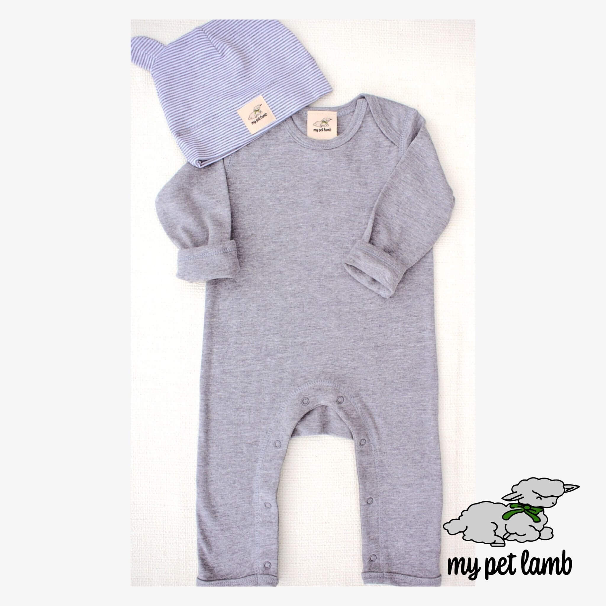Elephant Grey Cotton Romper Suit