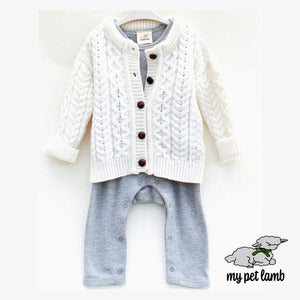 Elephant Grey Cotton Romper Suit