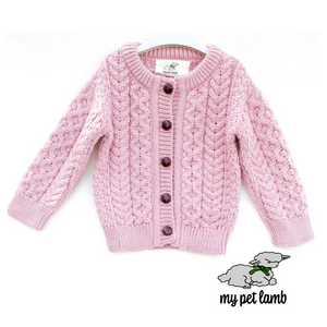 Heather Pink Aran Cardigan