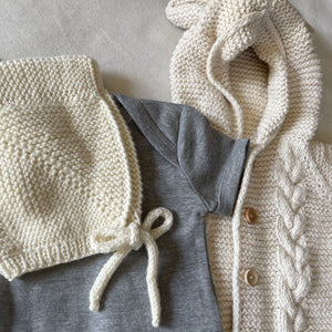 Handknit Merino Wool Baby Bonnets