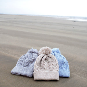 Aran Merino Pom Pom Hats