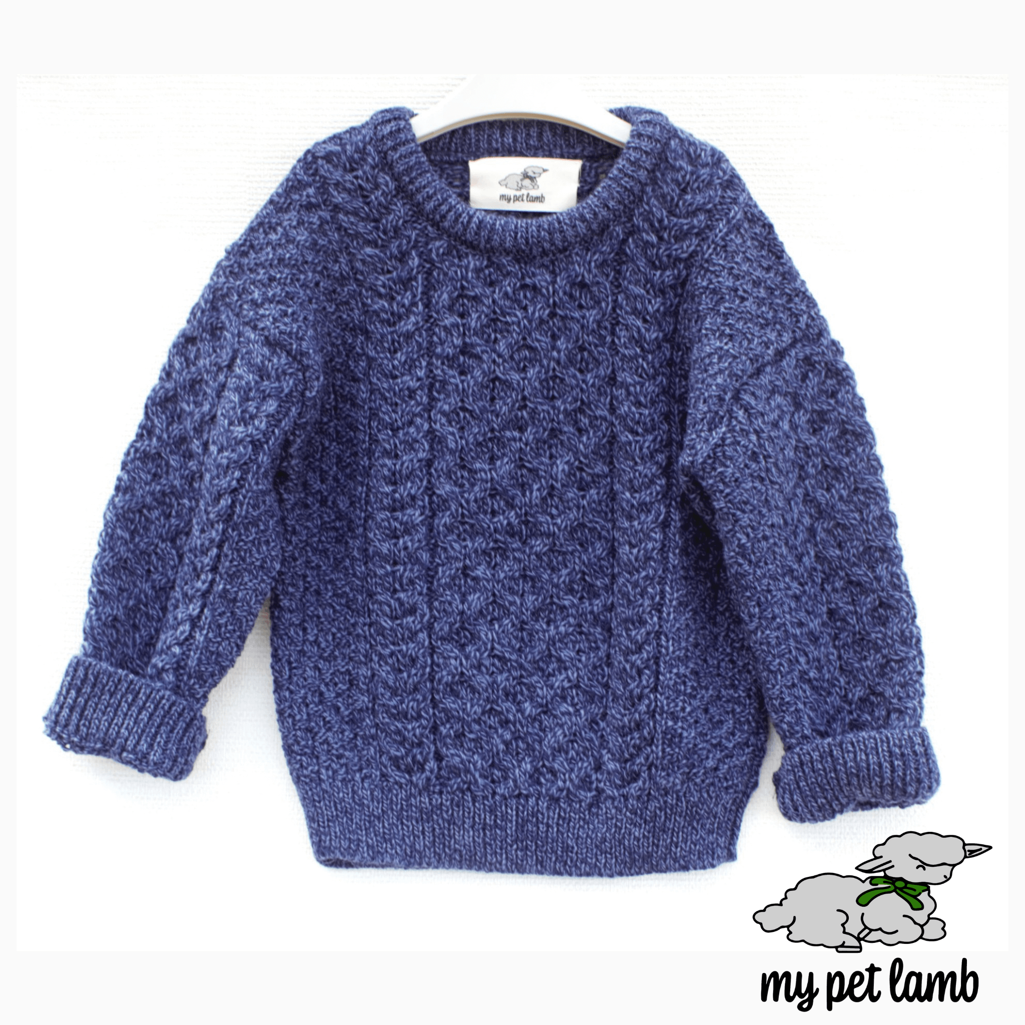 Deep Blue Aran Sweater
