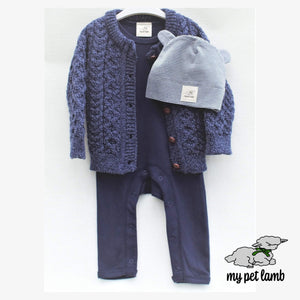 Navy Blue Cotton Romper Suit
