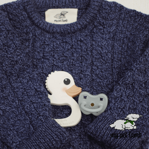 Deep Blue Aran Sweater
