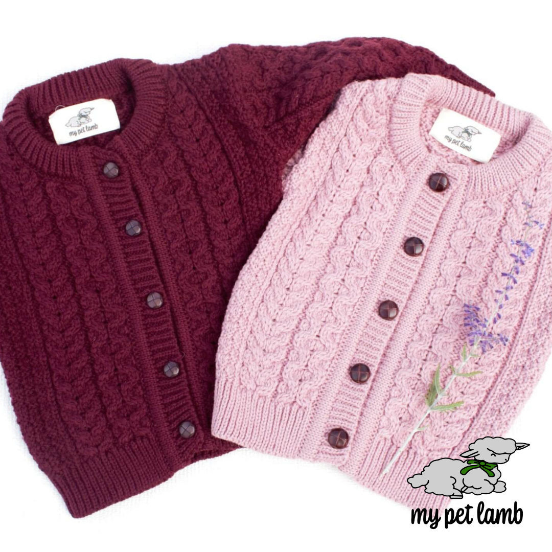 Heather Pink Aran Cardigan