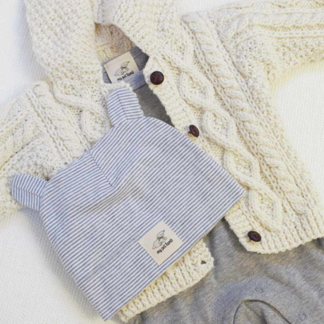 Handknit Aran Hooded Sweater