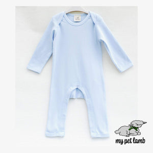 Baby Blue Cotton Romper Suit