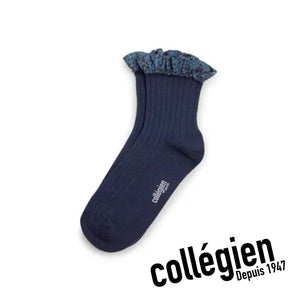Collégien Charlotte Liberty Print Ribbed Socks - Nuit Etoilee
