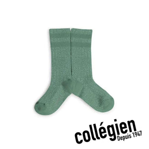 Collégien Claire Glitter Socks - Celadon Green