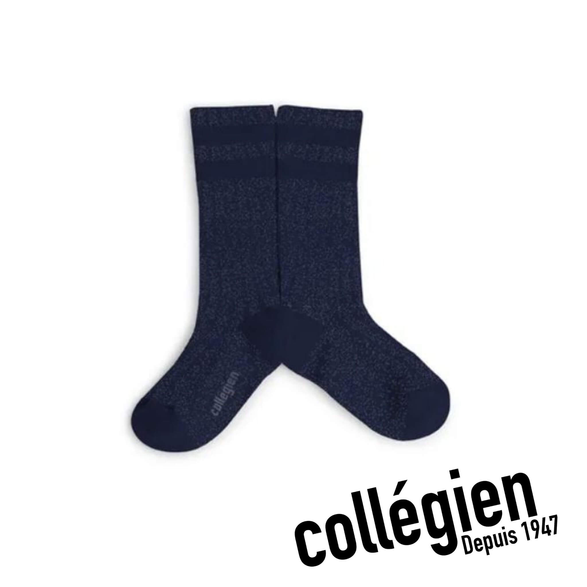 Collégien Claire Glitter Socks - Midnight Navy Blue