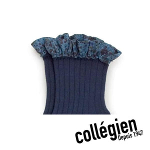 Collégien Charlotte Liberty Print Ribbed Socks - Nuit Etoilee