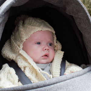 Handknit Aran Hat & Mittens