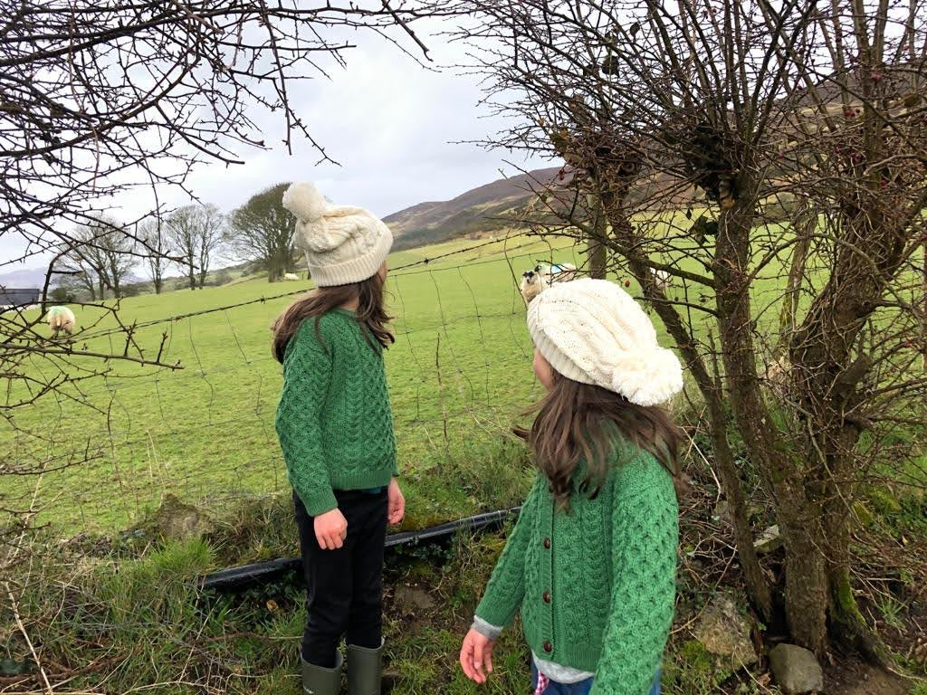 Shamrock Green Aran Cardigan