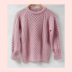 Ladies Heather Aran Sweater