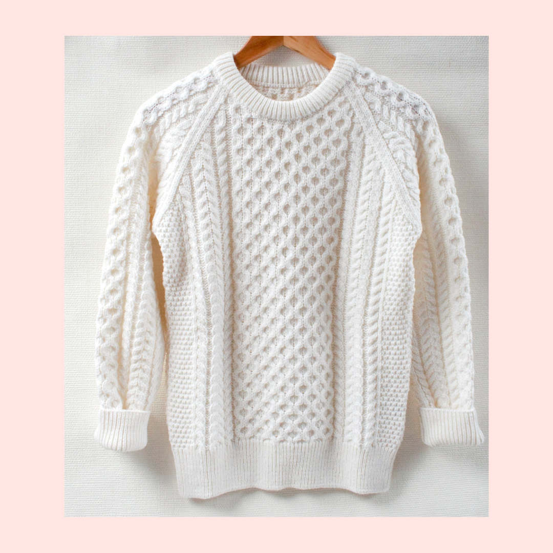 Ladies Natural Aran Sweater