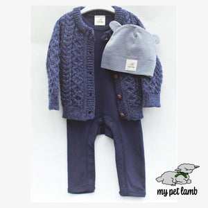 Navy Blue Cotton Stripy Hat