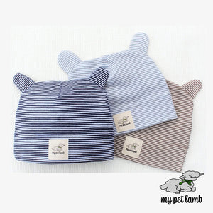 Navy Blue Cotton Stripy Hat