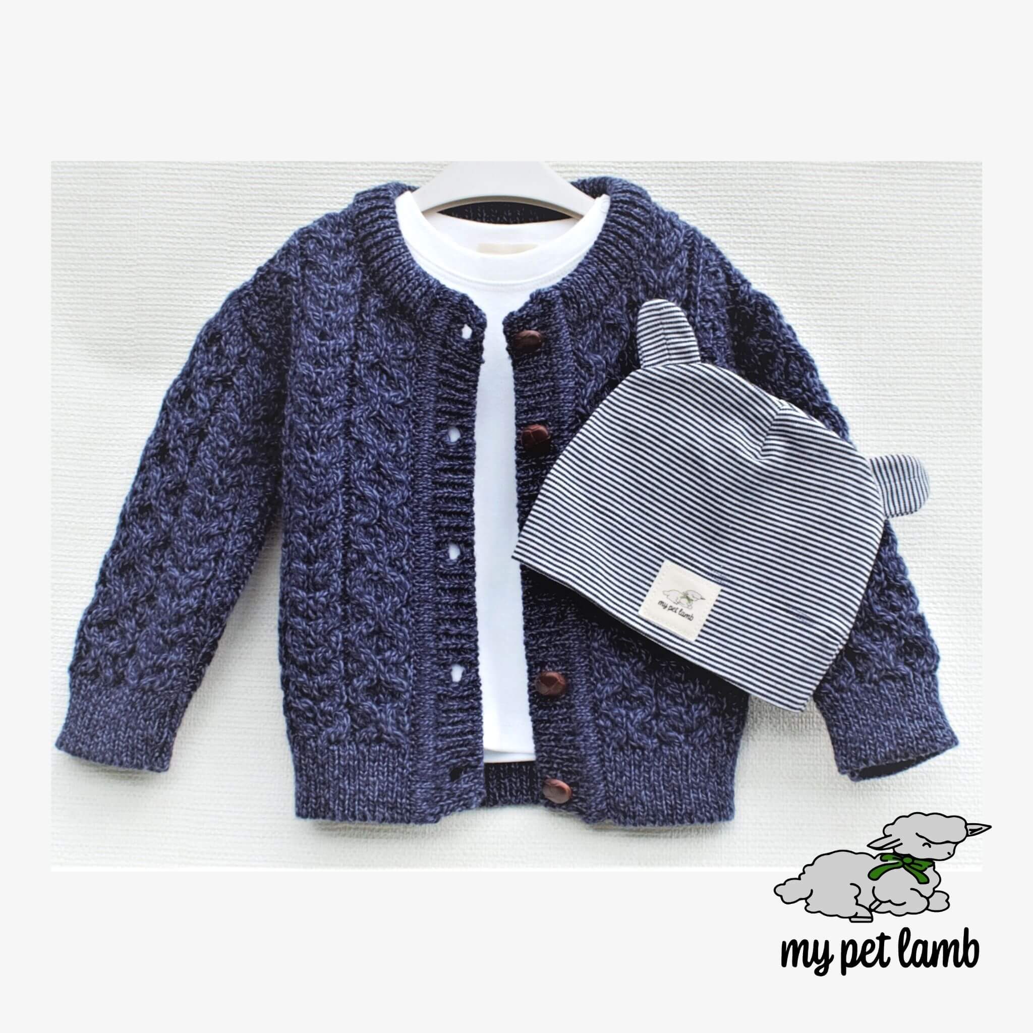 Navy Blue Cotton Stripy Hat