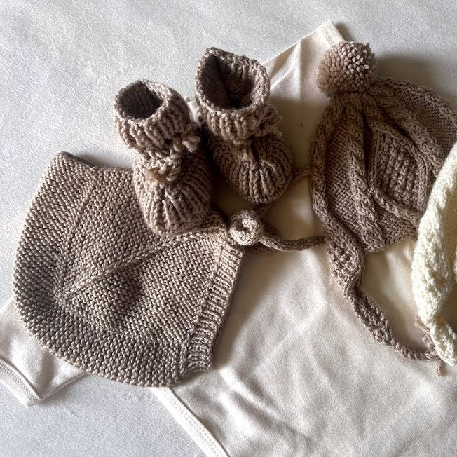 Handknit Merino Wool Baby Bonnets