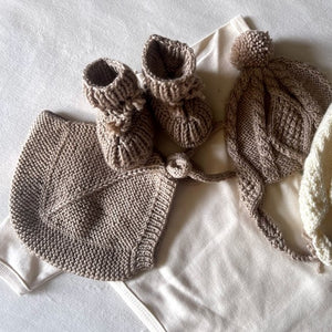 Handknit Merino Wool Baby Bonnets