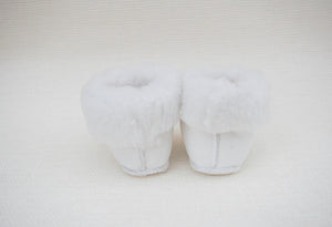 White Wool Booties