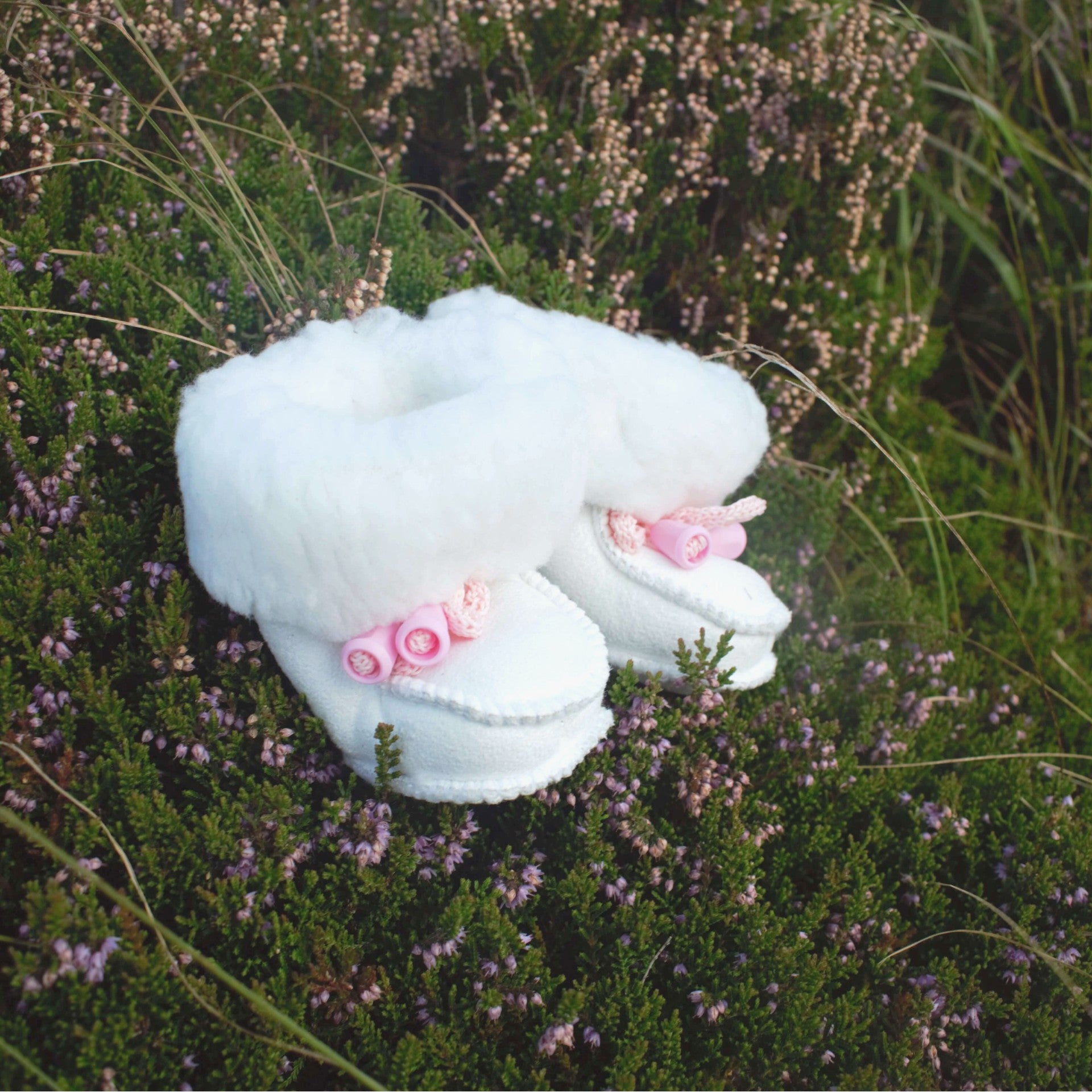 White Wool Booties
