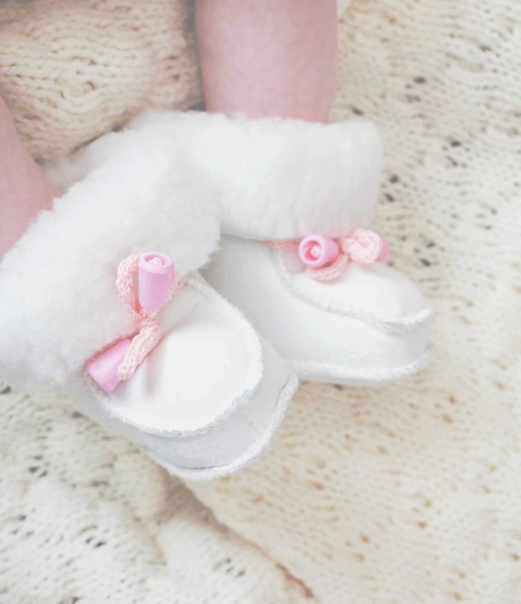 White Wool Booties