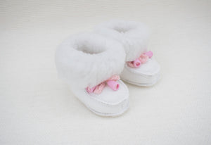 White Wool Booties